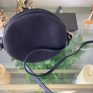 LADONNE Navy Blue Leather CanteenCrossbody Bag